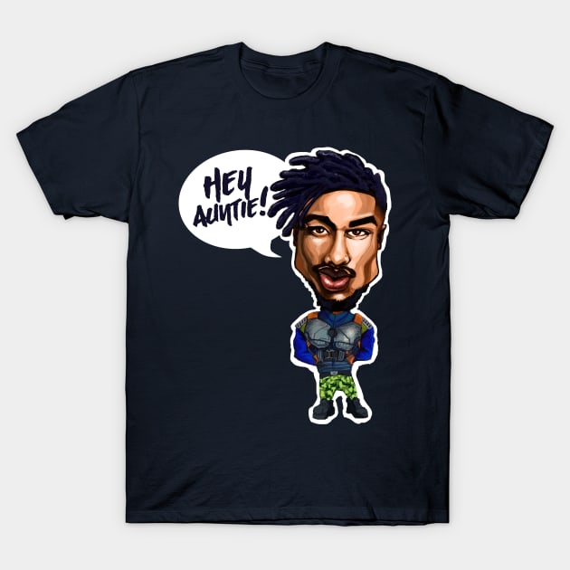 Killmonger - Hey Auntie! T-Shirt by lsjordan